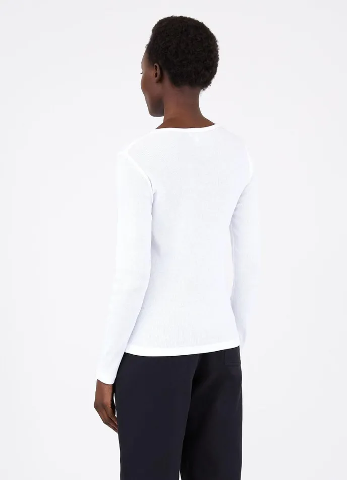 SUNSPEL Tshirts and Tops Long Sleeve Rib Tshirt White 8211 Women
