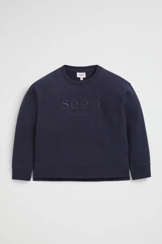 TShirts and Tops Boy Seed Heritage Core Logo Sweat Midnight Blue
