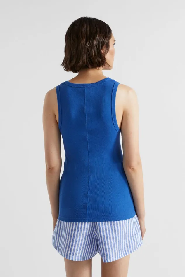 TShirts and Tops Woman Seed Heritage Core Rib Singlet Deep Ocean