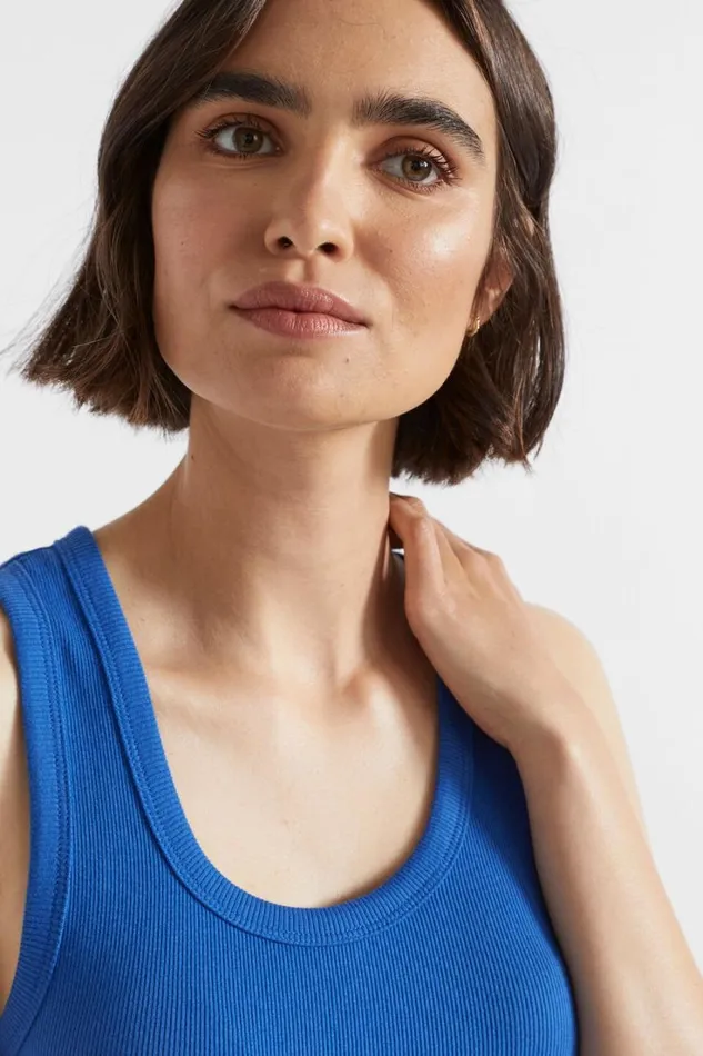 TShirts and Tops Woman Seed Heritage Core Rib Singlet Deep Ocean