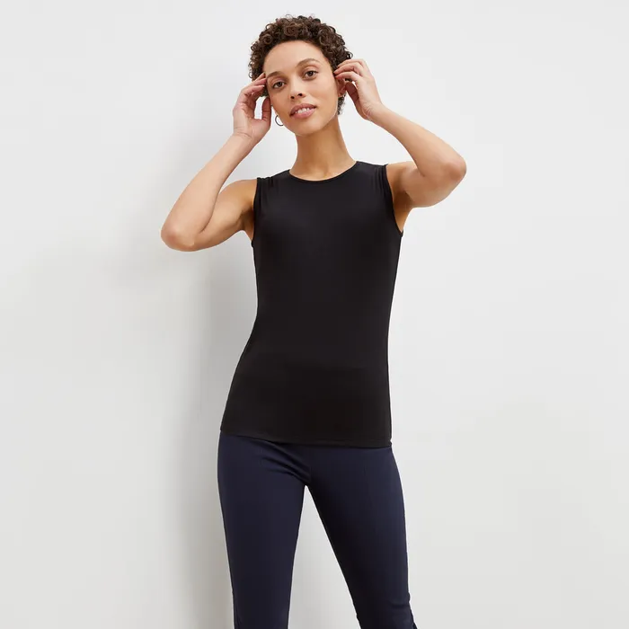 TShirts M M LaFleur Women The Paige Tank 8211 Organic Ribbed Pima Cotton Black