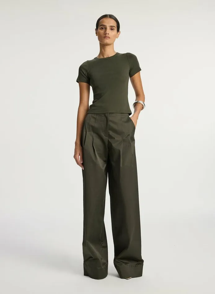 Tops Women ALC Paloma Cotton Rib Baby Tee Mossy