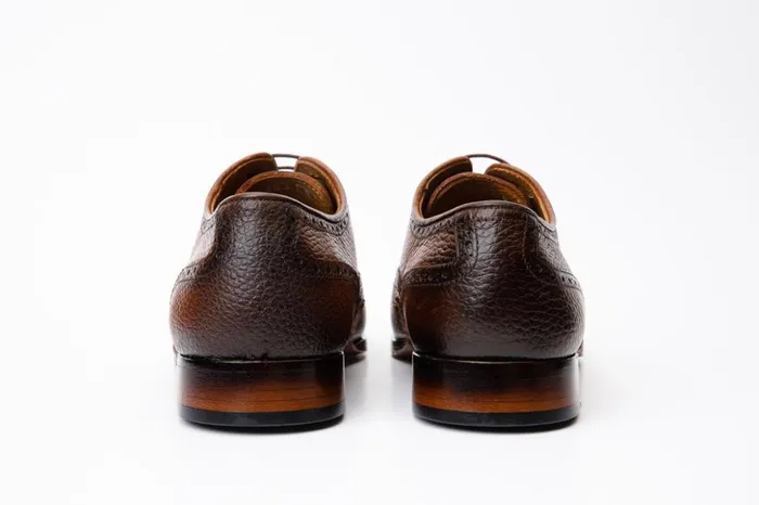 Vinci Leather Dress Shoes The Draco Handmade Tan Semi Brogue Oxford Shoe 8211 Men