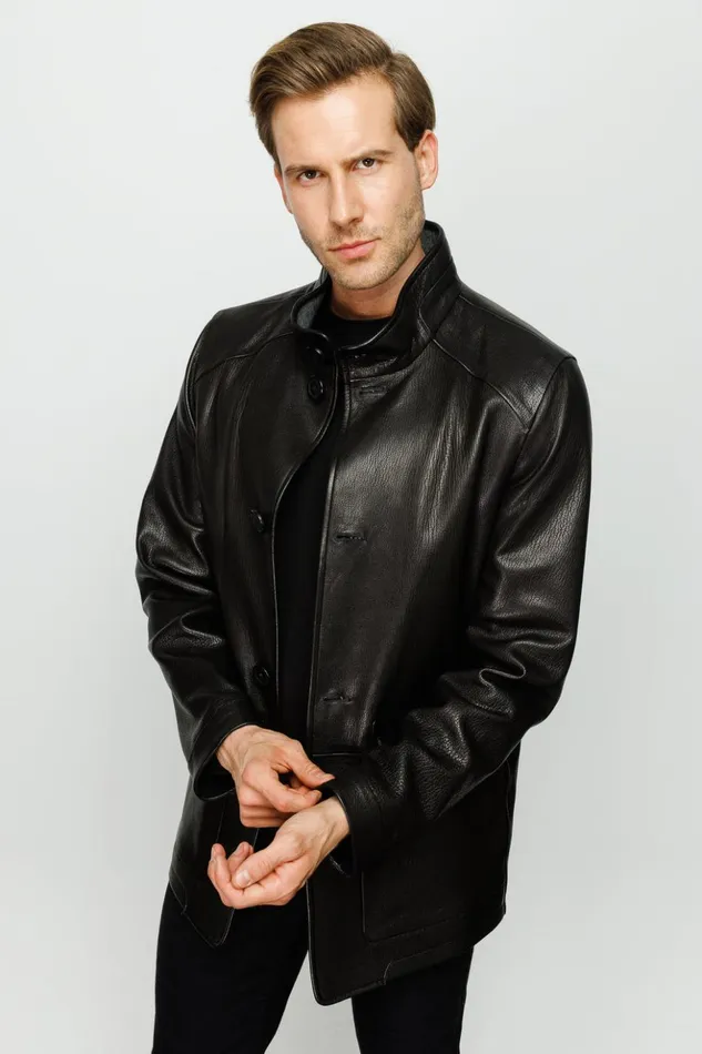Vinci Leather Leather Jackets The Barclay Black Leather Jacket 8211 Men