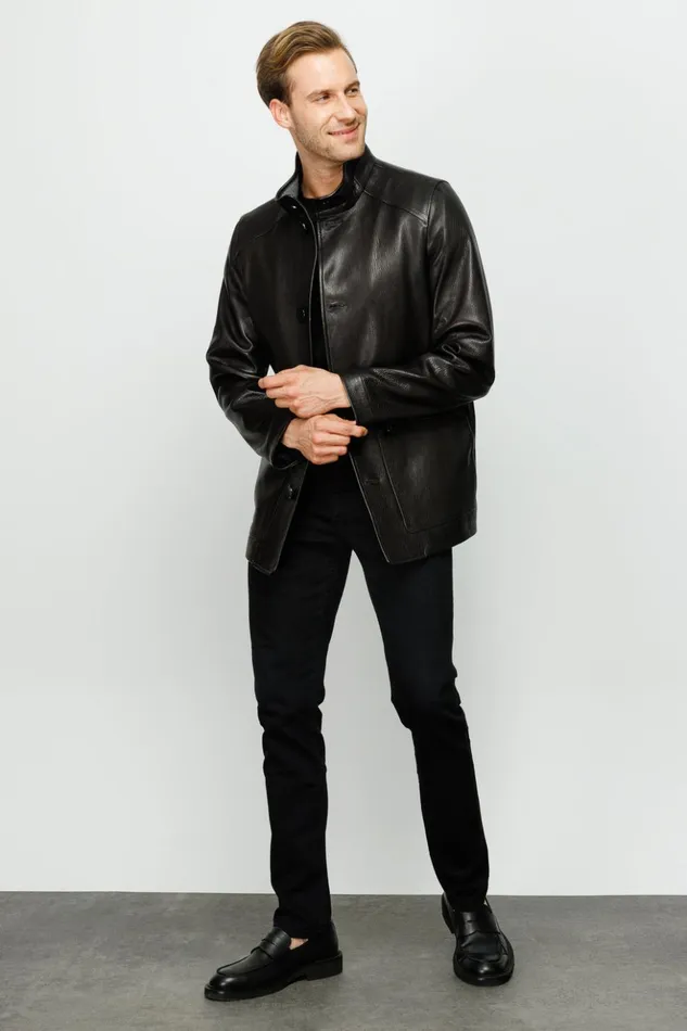 Vinci Leather Leather Jackets The Barclay Black Leather Jacket 8211 Men