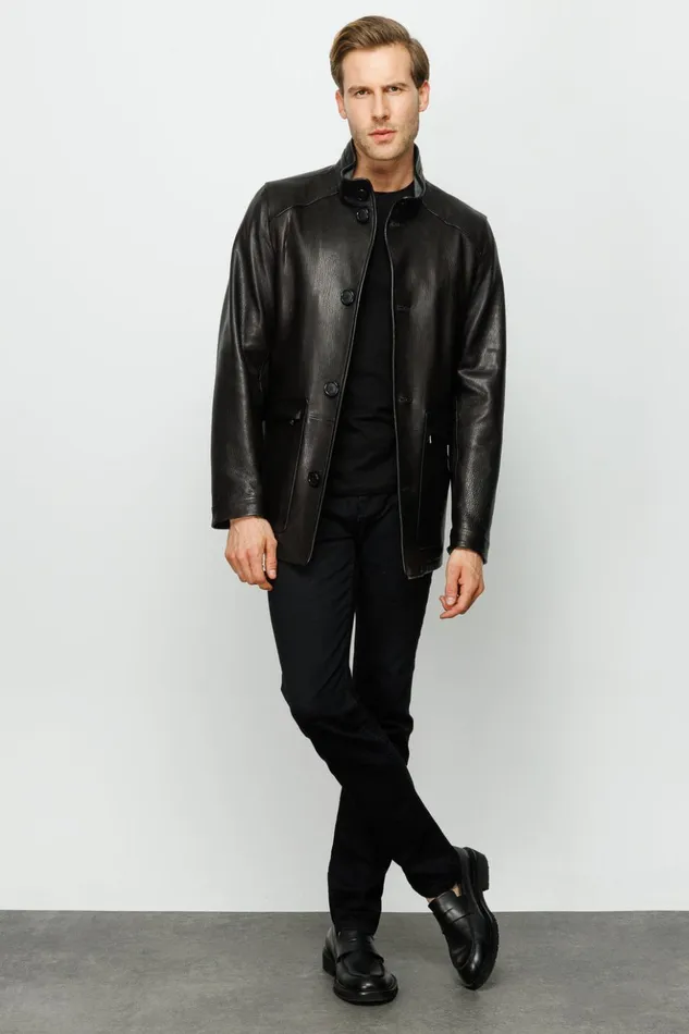 Vinci Leather Leather Jackets The Barclay Black Leather Jacket 8211 Men