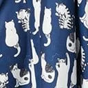 Vintage Style Navy and White Cat Print Swing Skirt Clothing Unique Vintage Skirts