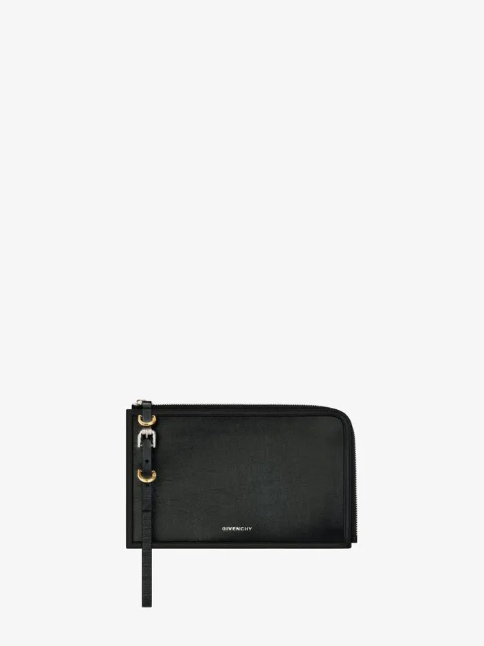 Voyou Pouch In Leather Black Women Givenchy Wallets and Card Holders