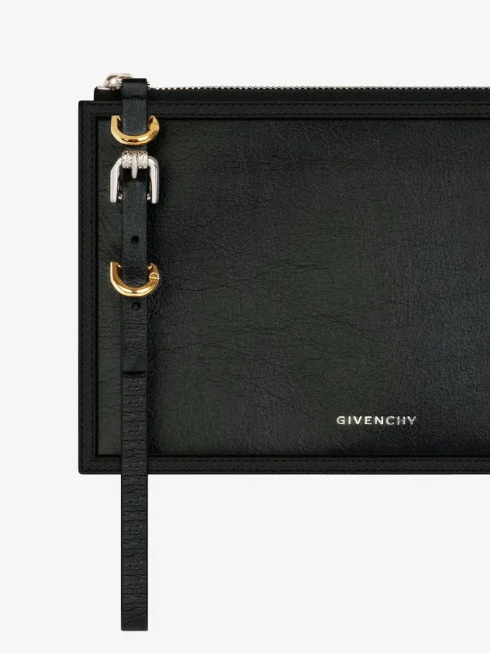 Voyou Pouch In Leather Black Women Givenchy Wallets and Card Holders