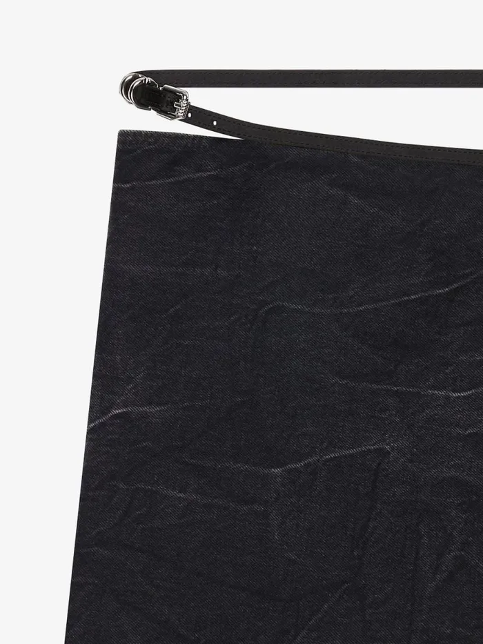 Voyou Wrap Mini Skirt In Denim Black Women Givenchy Skirts