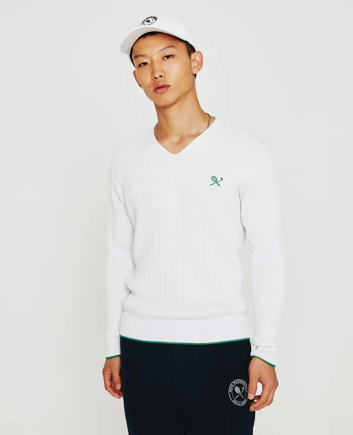 Weddington Varsity Sweater Eb Racket Club Emblem Match Wh Men AG Jeans Sweatshirts