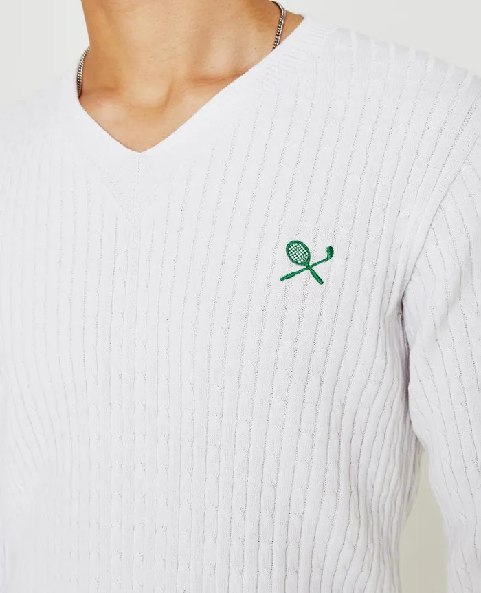Weddington Varsity Sweater Eb Racket Club Emblem Match Wh Men AG Jeans Sweatshirts