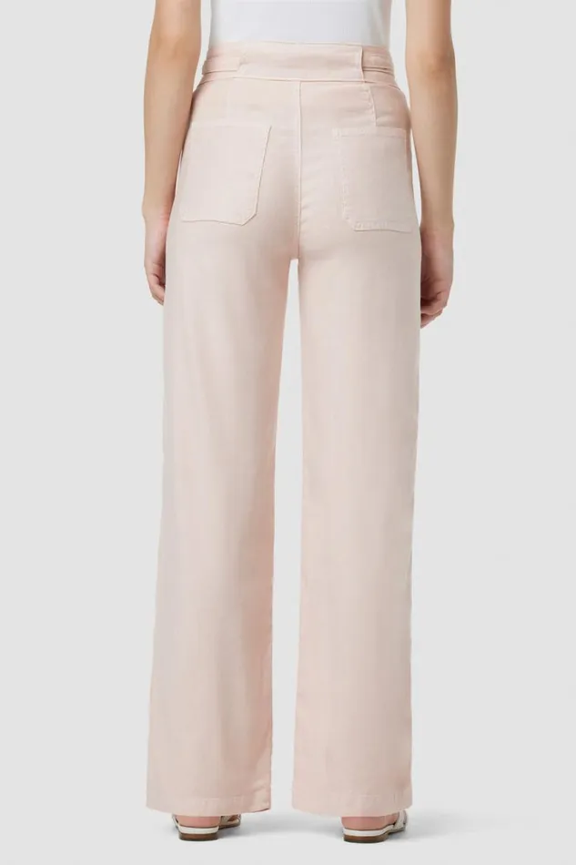 Wide Leg Women Hudson Jeans Tie Waist Wide Leg Barefoot Trouser Cameo Rose Wide Leg Women Hudson Jeans Tie Waist Wide Leg Barefoot Trouser Cameo Rose