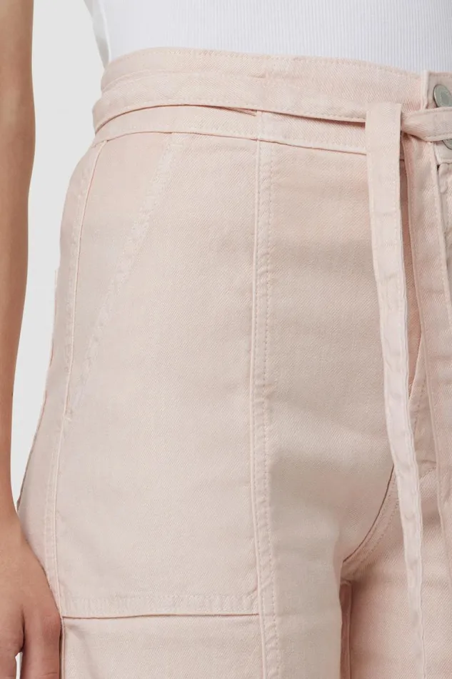Wide Leg Women Hudson Jeans Tie Waist Wide Leg Barefoot Trouser Cameo Rose Wide Leg Women Hudson Jeans Tie Waist Wide Leg Barefoot Trouser Cameo Rose