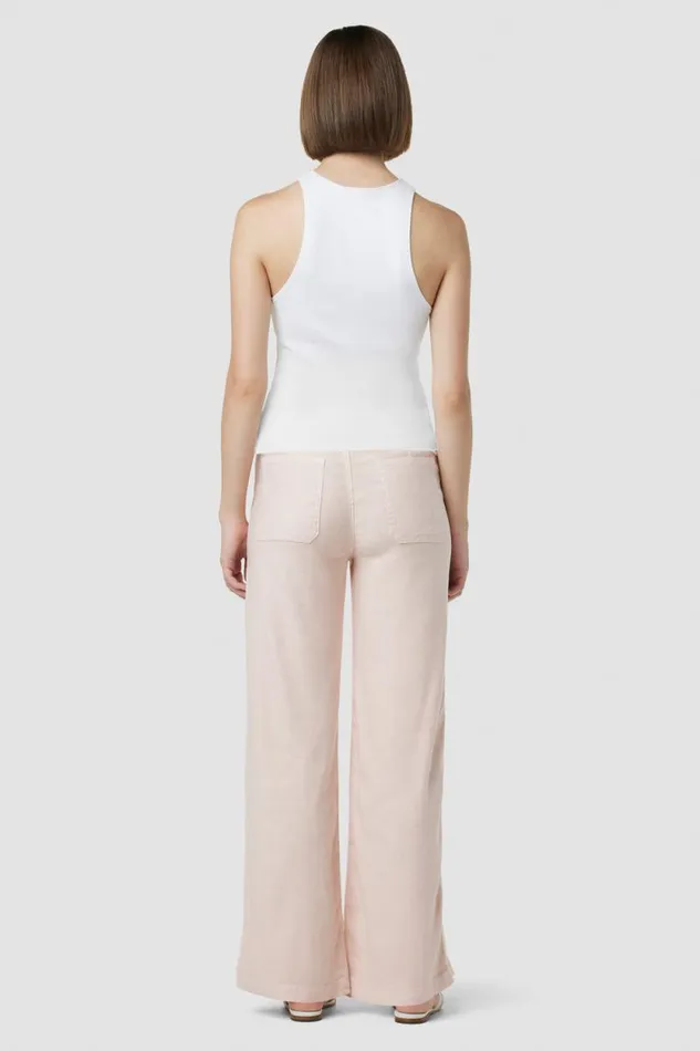 Wide Leg Women Hudson Jeans Tie Waist Wide Leg Barefoot Trouser Cameo Rose Wide Leg Women Hudson Jeans Tie Waist Wide Leg Barefoot Trouser Cameo Rose