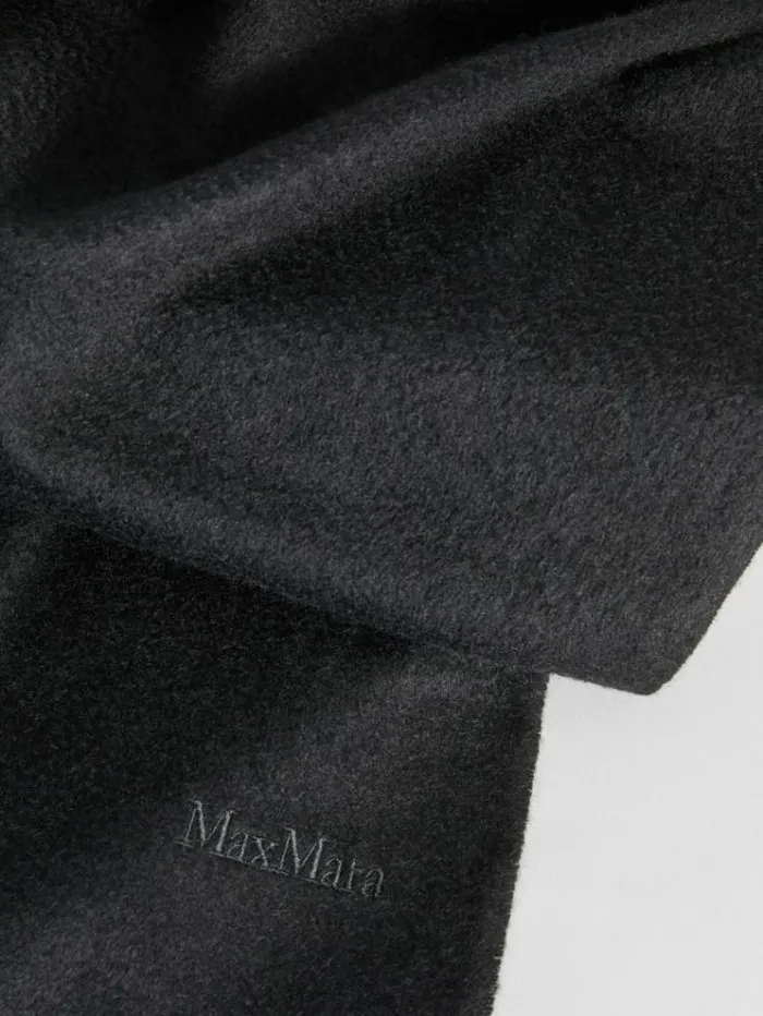 Woman Cashmere Stole With Embroidery Black Maxmara Scarves And Foulards Woman Cashmere Stole With Embroidery Black Maxmara Scarves And Foulards