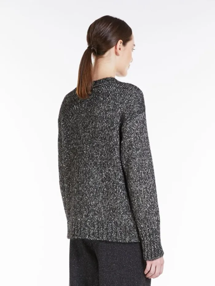 Woman Cotton And Alpaca Sweater Black Maxmara Knitwear And Sweatshirts