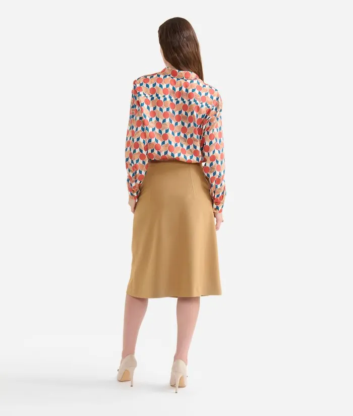Woman Knitwears Shirts and Tops Alviero Martini GeoMetrico Print Twill Oversize Shirt Brick Red