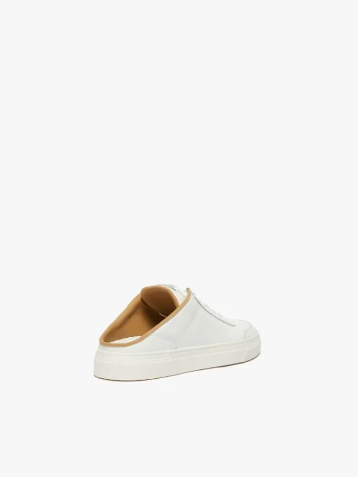 Woman Leather Mule Sneakers Optical White Maxmara Sneakers Woman Leather Mule Sneakers Optical White Maxmara Sneakers