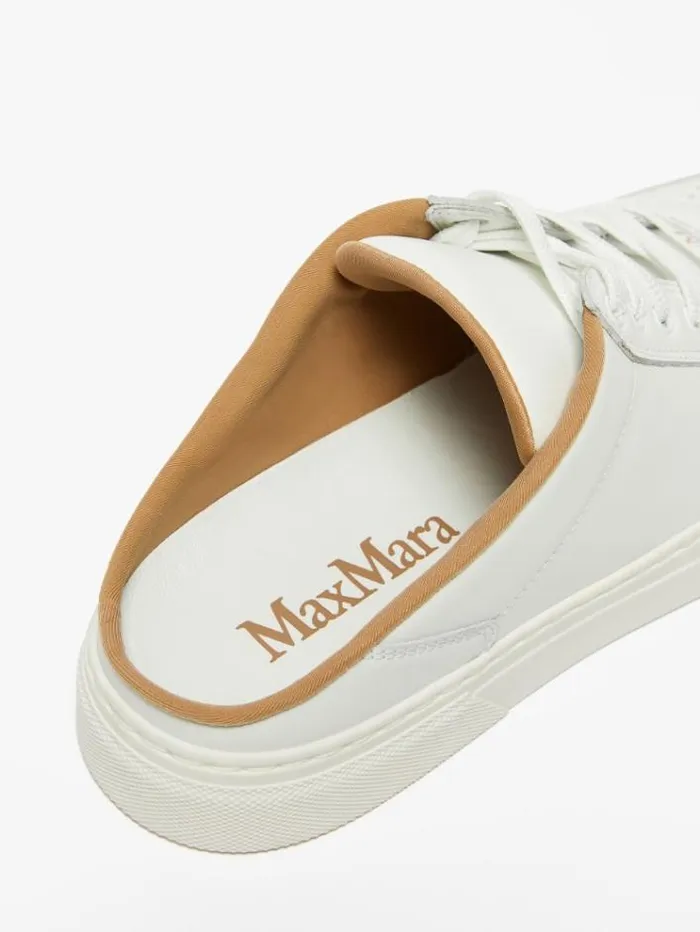 Woman Leather Mule Sneakers Optical White Maxmara Sneakers Woman Leather Mule Sneakers Optical White Maxmara Sneakers