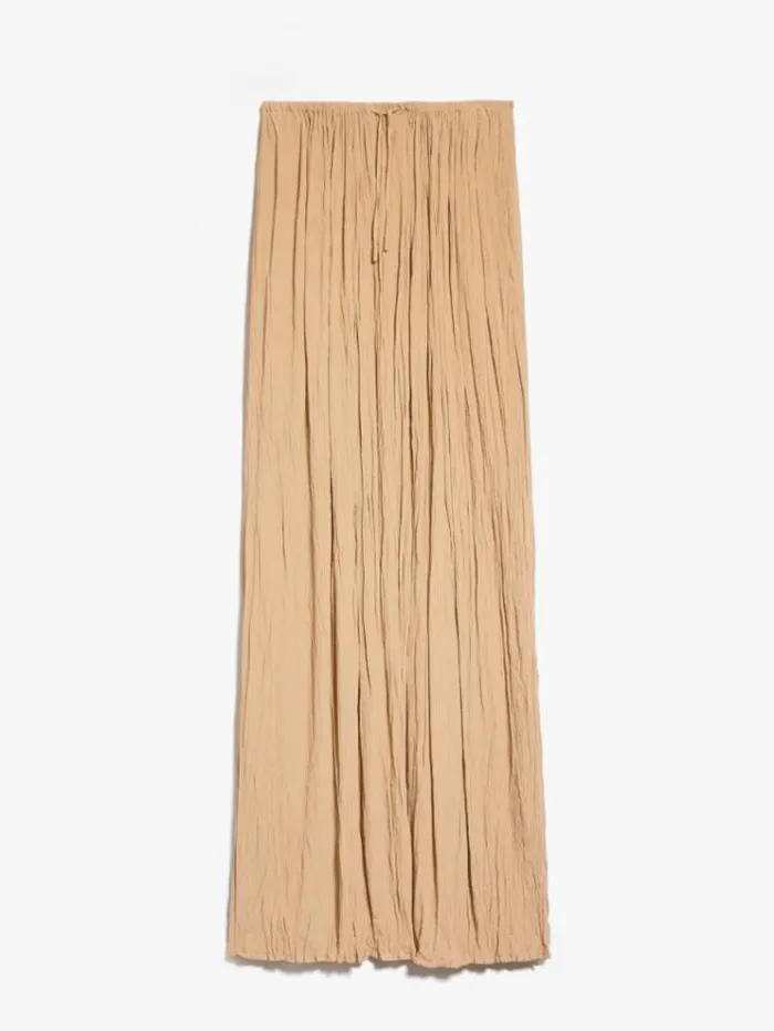 Woman Long Crepon Skirt Camel Maxmara Skirts