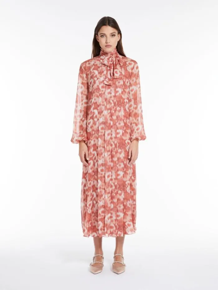 Woman Printed Georgette Dress Antique Rose Maxmara Dresses