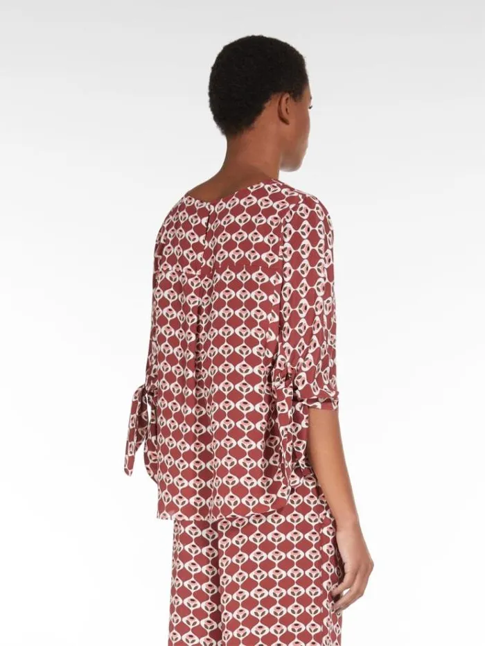 Woman Printed Silk Blouse Rust Maxmara Shirts And Tops Woman Printed Silk Blouse Rust Maxmara Shirts And Tops