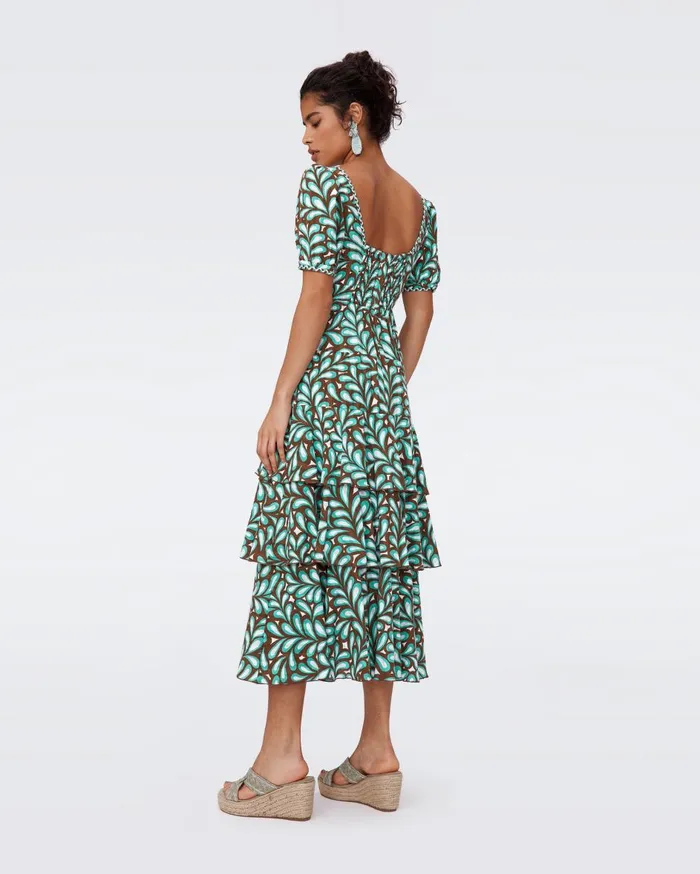 Women Aire Cotton Dress Seaweed DVF Dresses