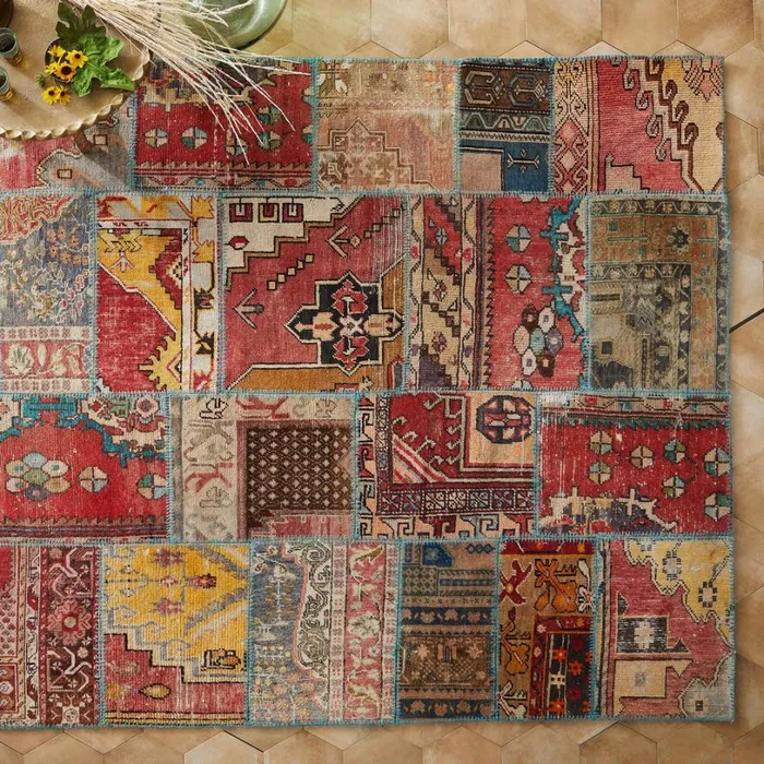 Women Anatolia Patchwork HandKnotted Rug Sundance Catalog Rugs