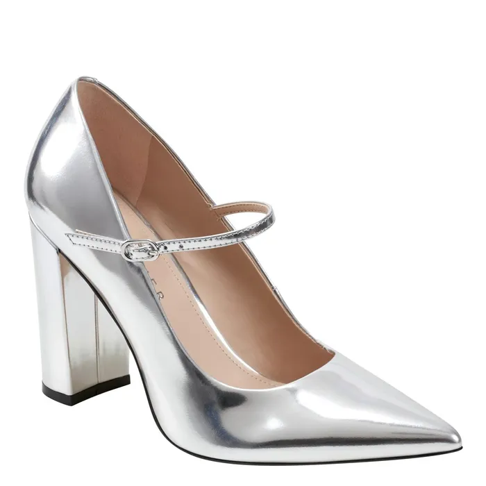 Women Artie Mary Jane Pump Silver Marc Fisher Heels and Pumps