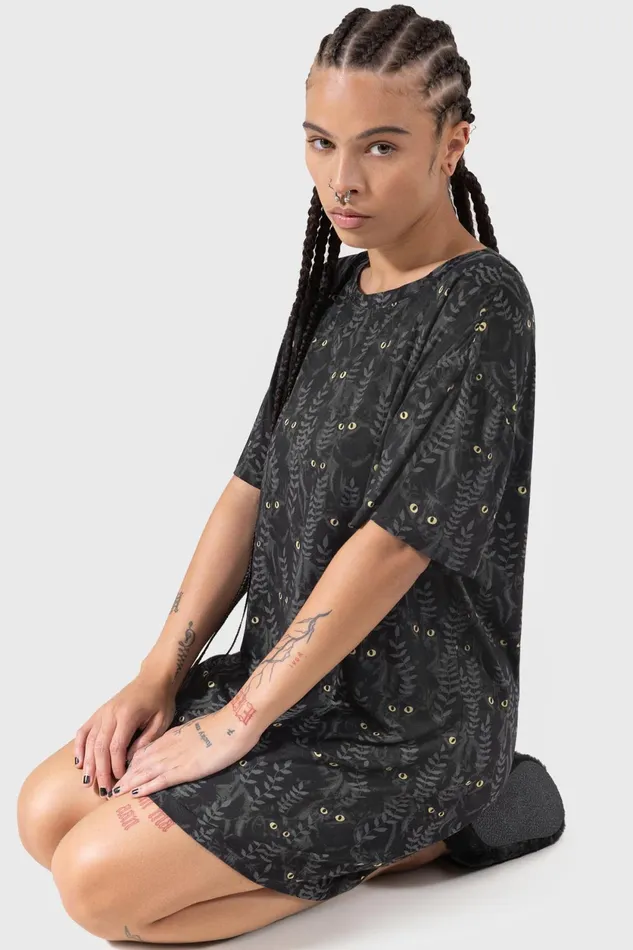 Women Chill Out Killstar Familiar Woods TShirt Dress