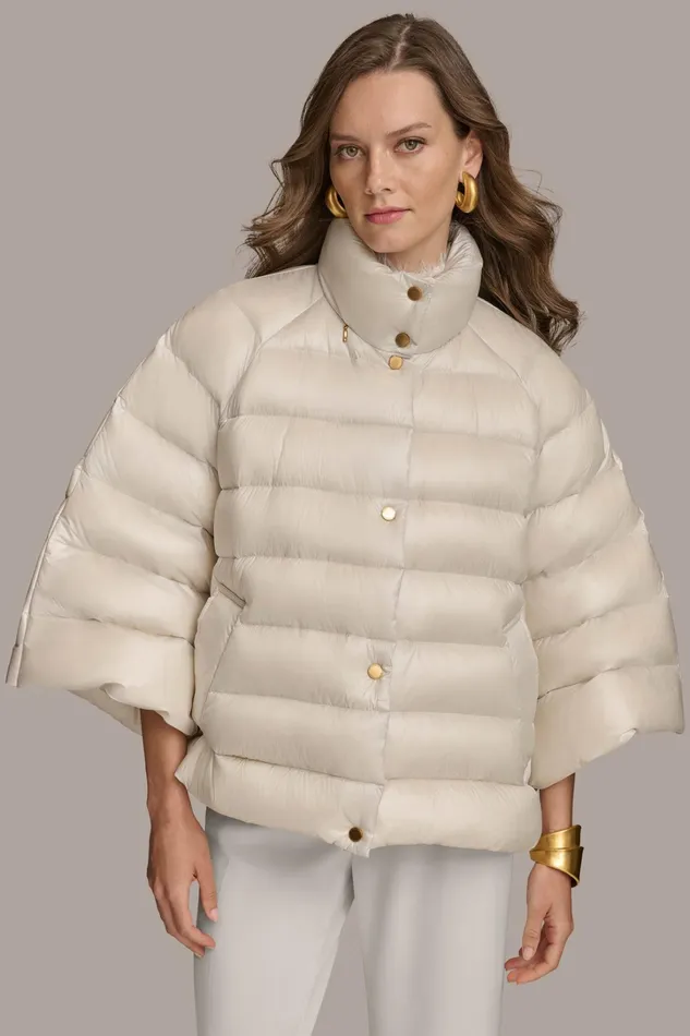 Women Coats And Jackets Donna Karan PUFFER CAPE White