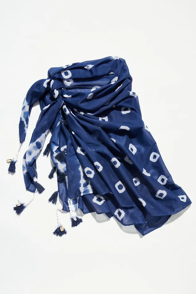 Women CoverUps Free People Sand Dollar Sarong Scarf Indigo