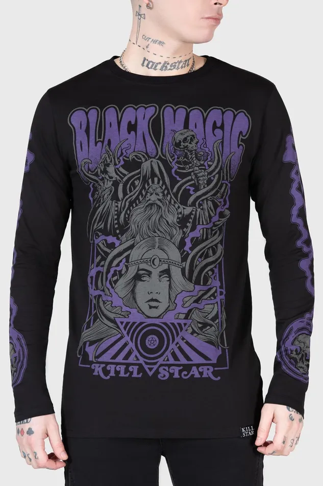 Women Long Sleeves Killstar Blac Magick Long Sleeve Top