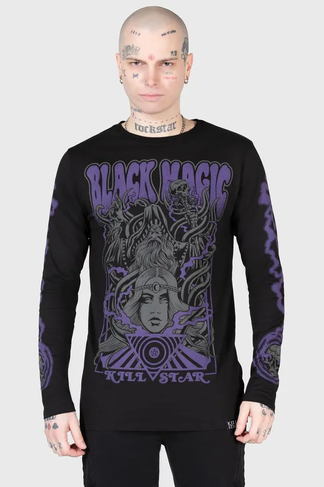 Women Long Sleeves Killstar Blac Magick Long Sleeve Top