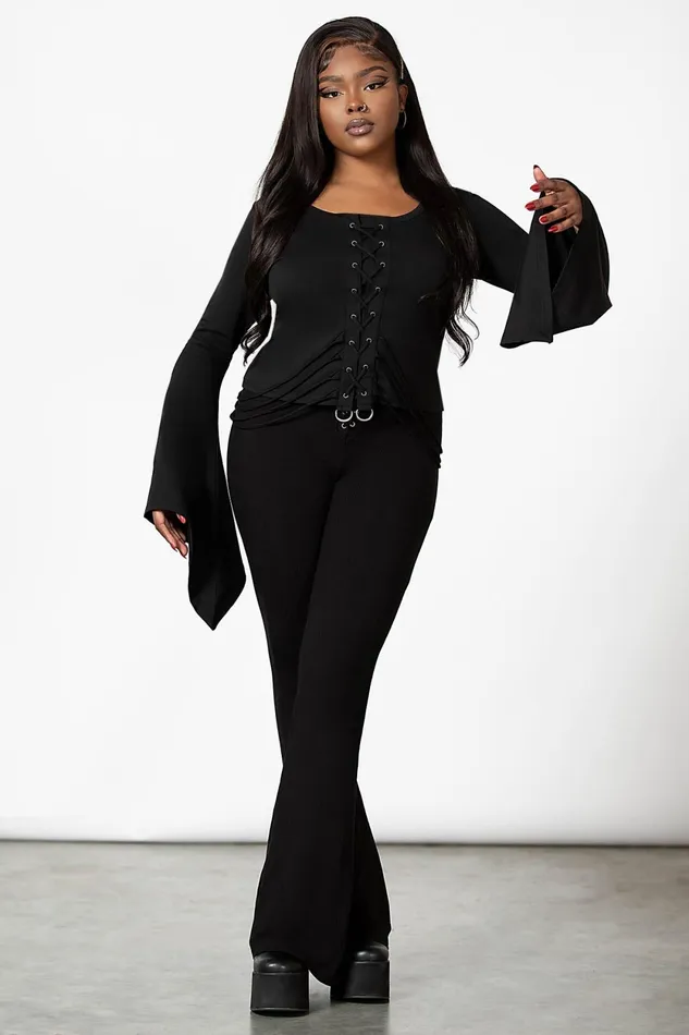 Women Long Sleeves Killstar Faith Long Sleeve Top