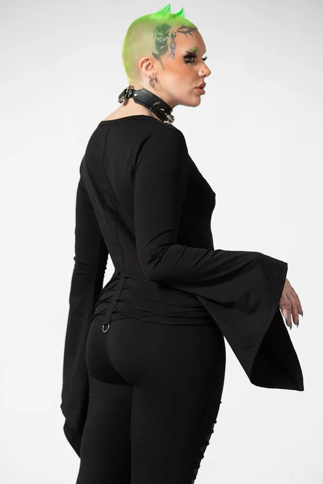 Women Long Sleeves Killstar Faith Long Sleeve Top