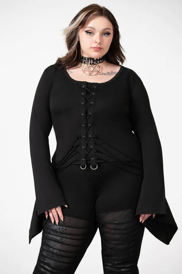 Women Long Sleeves Killstar Faith Long Sleeve Top