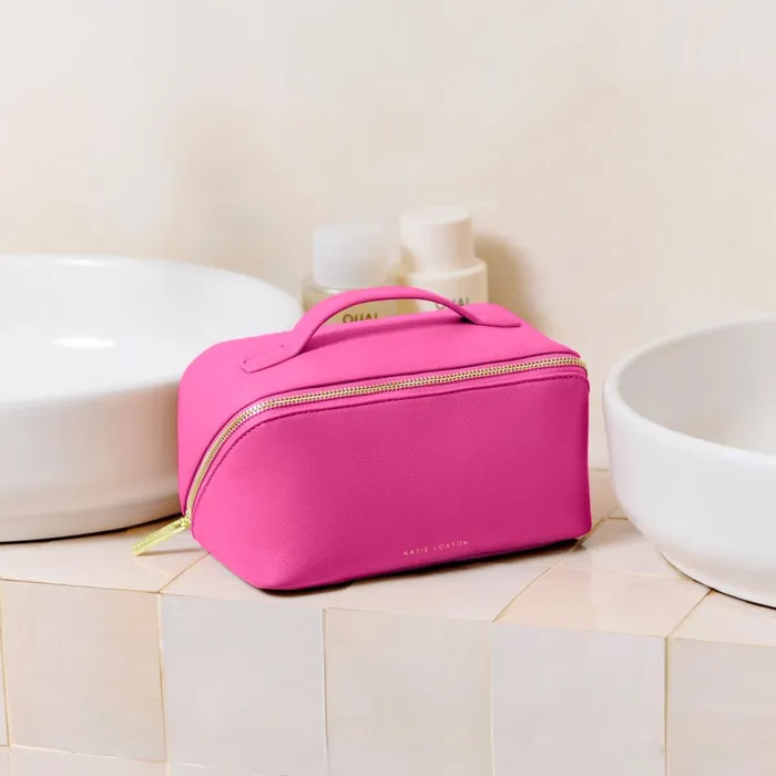 Women Makeup and Wash Bags Katie Loxton Personalised Makeup And Wash Bag In Magenta