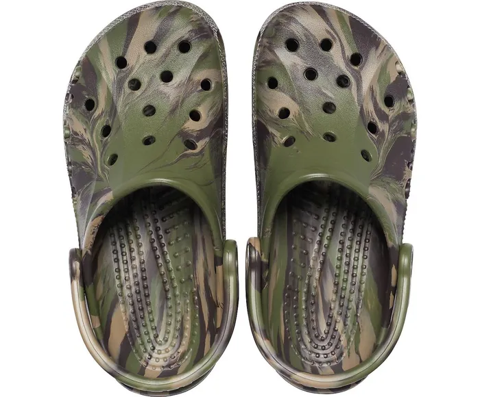WomenMen Baya Marbled Clog Army Green Multi Crocs Clogs