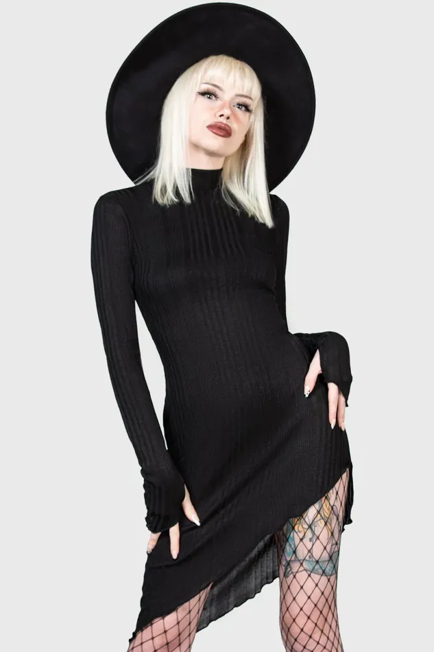 Women Mini Killstar Stone Heart Asymmetric Dress