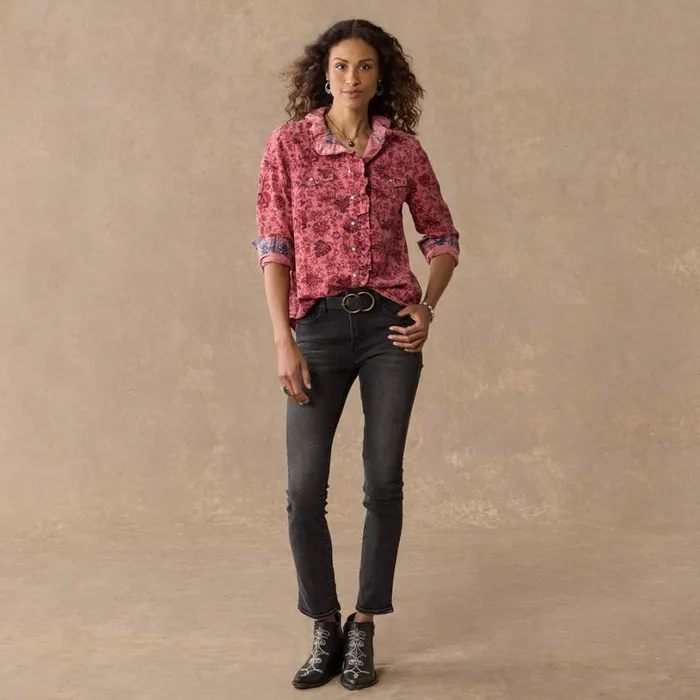 Women Ombeline Printed Shirt Rose Sundance Catalog Tops Women Ombeline Printed Shirt Rose Sundance Catalog Tops