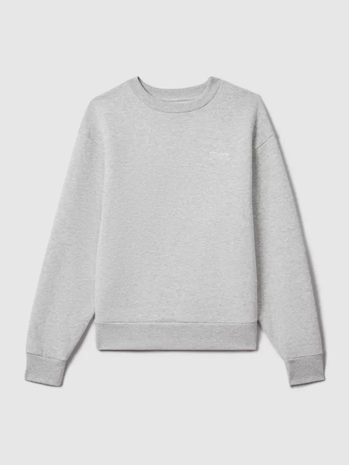 Women Reiss Brands Days Active Cotton Crew Neck Sweatshirt Heather Grey
