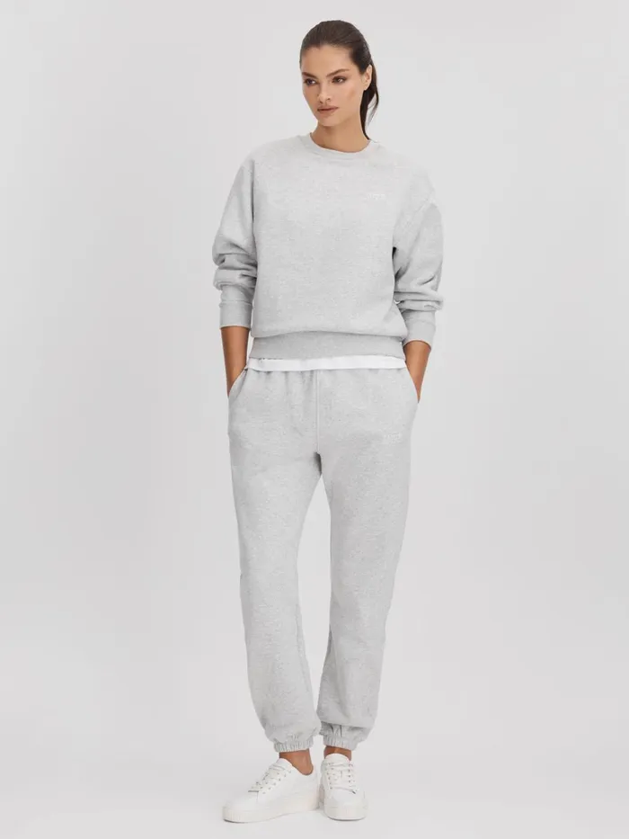 Women Reiss Brands Days Active Cotton Crew Neck Sweatshirt Heather Grey