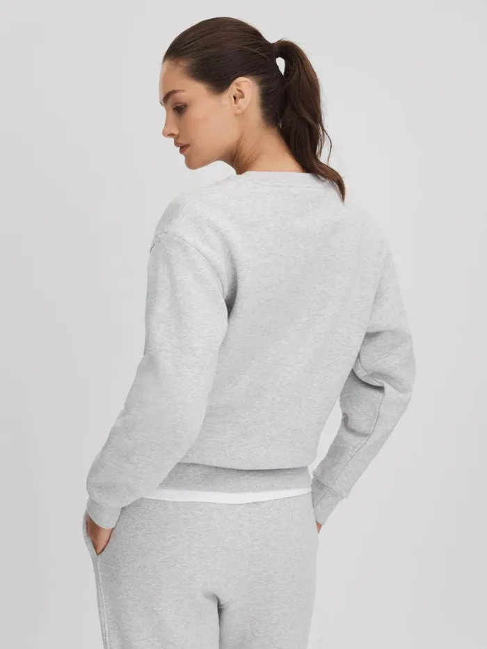 Women Reiss Brands Days Active Cotton Crew Neck Sweatshirt Heather Grey