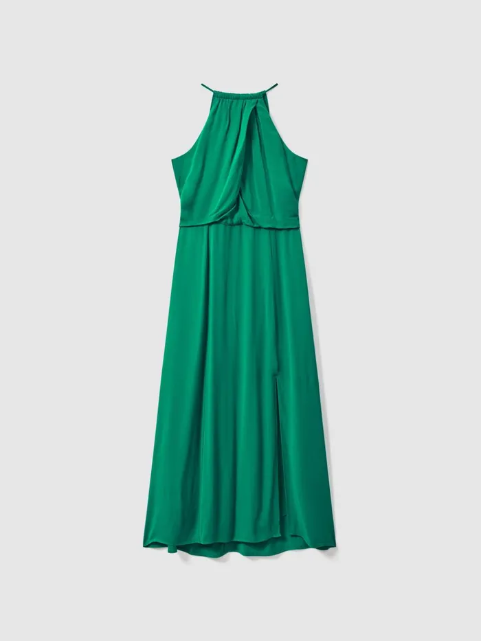 Women Reiss Dresses Elliana Drape Front Midi Dress Green