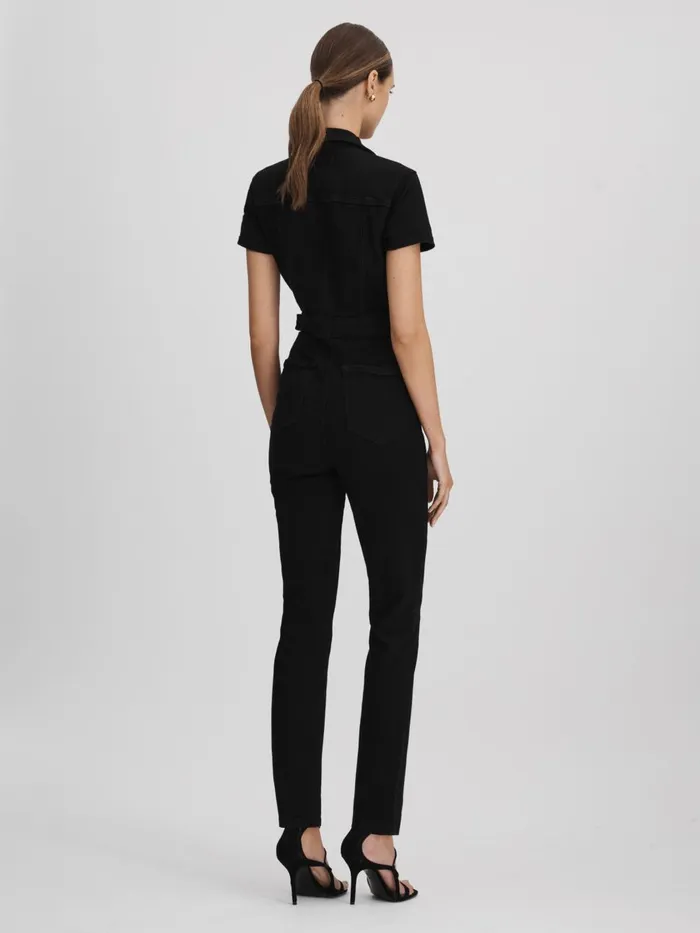 Women Reiss Jumpsuits and Playsuits American Good American Denim Jumpsuit Black