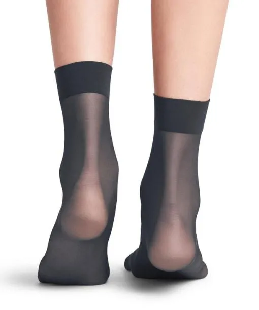 Women Seidenglatt 15 DEN Women Anklets Graphite FALKE Fullyfashioned Stockings