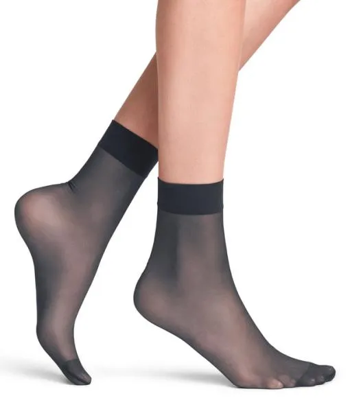 Women Seidenglatt 15 DEN Women Anklets Graphite FALKE Fullyfashioned Stockings