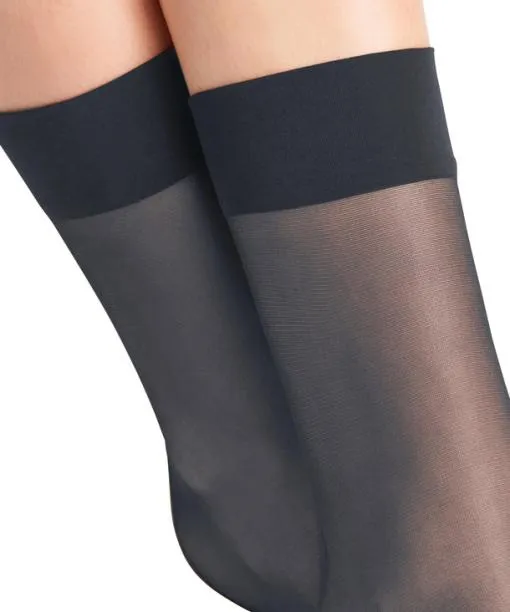 Women Seidenglatt 15 DEN Women Anklets Graphite FALKE Fullyfashioned Stockings